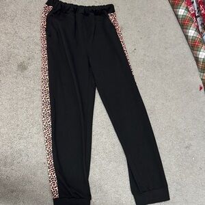 Women’s Black Leopard Print Joggers Size Medium